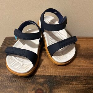 Native Shoes Baby Size 4 Charley Regatta Blue & Toffee Brown Sandals
